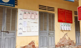 Trận động đất trưa 27/7 cùng 11 dư chấn sau đó khiến nhiều công trình xây dựng tại huyện Mộc Châu bị hư hại Ảnh: Báo Sơn La 