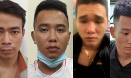 Từ trái sang: Các đối tượng Đức, Miều, Hoàng Ồng Nhất và Triệu Ồng Nhất (Ảnh do cơ quan công an cung cấp) 