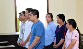 Các bị cáo tại phiên tòa - Ảnh: Kim Hà