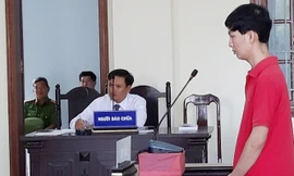 Bị cáo Huy tại phiên tòa