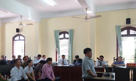 Các bị cáo tại phiên tòa. Ảnh: Kim Hà.