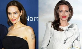 Angelia Jolie mặt loang lổ phấn
