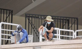 Sân Mỹ Đình đang gấp rút được cải tạo, sửa chữa