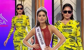 Hoa hậu Hoàn vũ 2020 Andrea Meza quấn băng dính quanh người làm quần áo