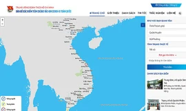 Giao diện “Bản đồ các điểm tiêm chủng vắc xin COVID-19 toàn quốc”. Hoạt động tại địa chỉ bandotiemchung.doanthanhnien.vn. 