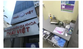 Một phòng khám đa khoa ngang nhiên hoạt động không phép trên địa bàn quận 5 (ảnh: Sở Y tế TP)