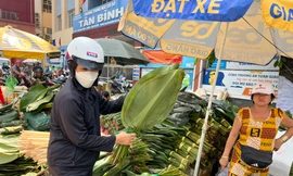 TPHCM: Chợ lá dong thưa người bán, vắng người mua