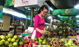Phó Chủ tịch UBND TPHCM Trần Vĩnh Tuyến tham quan các gian hàng 