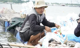 Người dân thẫn thờ nhìn nhìn cá chết