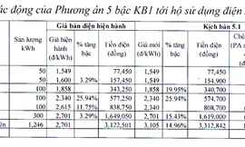 Bản phân tích tác động cụ thể của kịch bản 1 đến hộ sử dụng điện sinh hoạt.