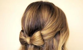 Buộc tóc nửa đầu hình nơ cực xinh