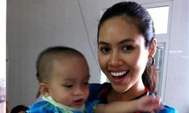 Hoàng My dồn tâm sức cho phần thi Hoa hậu nhân ái