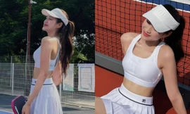Hoa hậu Đỗ Thị Hà trên sân pickleball: Không khoe mặt, chỉ khoe dáng!