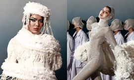 Tú Hảo kết hợp Phạm Thoại trong bộ ảnh thời trang, tái hiện ồn ào "chen hàng thảm đỏ"