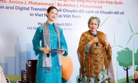 Hoa hậu Bảo Ngọc điều hành phiên đối thoại thanh niên cùng Phó Tổng thư ký Liên Hợp Quốc