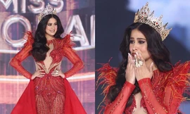 Miss Global 2023 diện thiết kế của NTK Nguyễn Minh Tuấn trong màn final walk