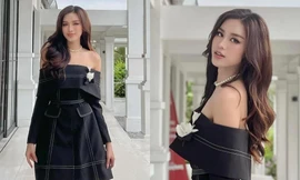 Diện váy khoe vai trần xinh đẹp, Hoa hậu Đỗ Thị Hà đăng caption “thả thính” cực đáng yêu