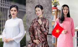 Hoa hậu Ý Nhi mặc tới 30 mẫu áo dài trong vòng hơn một tháng