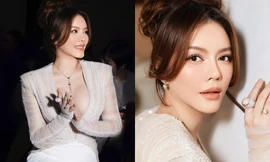 Lý Nhã Kỳ diện váy trắng quyến rũ, đeo trang sức 20 tỉ tham dự show thời trang