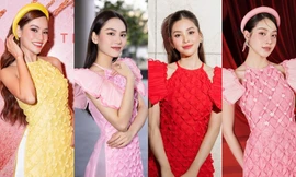 Mẫu áo dài được yêu thích nhất Tết Giáp Thìn: Có tới hơn 10 người đẹp "đụng hàng"
