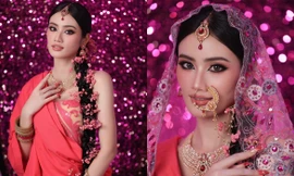 Hoa hậu Ý Nhi diện trang phục truyền thống Ấn Độ, được nhận xét thế nào?