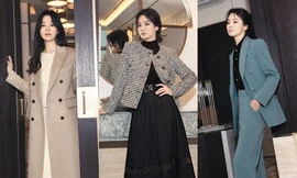 Học ngay Song Hye Kyo cách mix đồ đơn sắc cho mùa Đông vừa "hack dáng" vừa sang chảnh