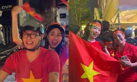 Dàn hậu cổ vũ ĐT Việt Nam: Hoa hậu Thanh Thủy, Thùy Tiên xuống đường “đi bão”