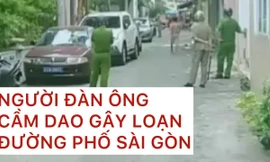 Khống chế người đàn ông dùng dao gây náo loạn đường phố