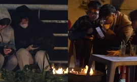 Giới trẻ Hà thành xích lại gần nhau, cùng uống trà đốt lửa sưởi ấm ngày lạnh