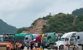 Hiện trường vụ đột tử tại cửa khẩu Tân Thanh -Ảnh: TL