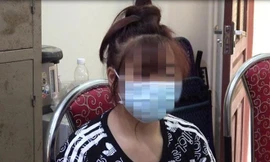 Chị H được giải cứu về Việt Nam và đang trình báo sự việc tại công an tỉnh Cao Bằng -Ảnh: TL