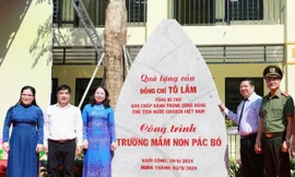 Phó Chủ tịch nước Võ Thị Ánh Xuân dự Khánh thành công trình trường Mầm non Pác Bó,
