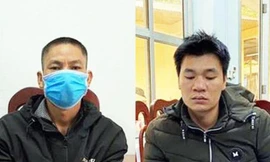 Đối tượng Hướng và Thạch tại cơ quan công an -Ảnh: TL