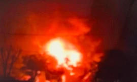 Vụ cháy ở nhà máy Long Tân, huyện Lộc Bình -Ảnh: Duy Chiến 