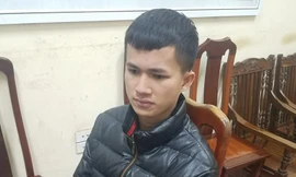 Đối tượng Linh tại cơ quan công an.