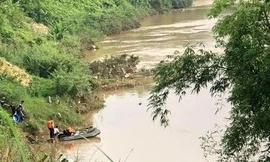 Vị trí tìm thấy thi thể người đàn ông xấu số.