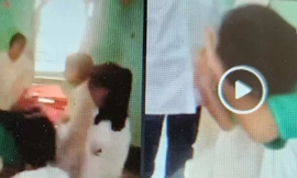 Đoạn clip học sinh đánh nhau phát tán trên mạng xã hội.