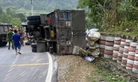 Hiện trường vụ tai nạn. Ảnh: cb