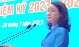 Bà Bế Thị Hòa trúng cử Chủ tịch Liên đoàn Lao động tỉnh Lạng Sơn. Ảnh: Duy Chiến 