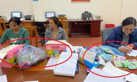 Các đối tượng tại cơ quan công an. 