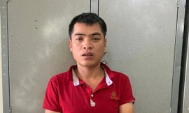 Đối tượng Nam tại cơ quan công an -Ảnh: L.N