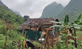 Hiện trường đá lăn. Ảnh: CB