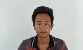 Đối tượng Linh tại cơ quan công an .Ảnh: H. Tiến 