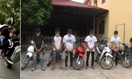 Nhóm thanh niên tụ tập đua xe và khoe "chiến tích" trên mạng -Ảnh: Q. Thăng