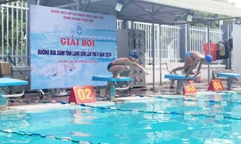 Các VĐV nhí thi đấu rất hào hứng. Ảnh: Duy Chiến 