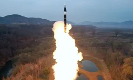 Một vụ phóng tên lửa của Triều Tiên. (Ảnh: KCNA)