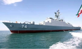 Chiến hạm Sahand của Hải quân Iran. (Ảnh: Alarabiya)