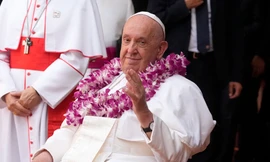 Giáo hoàng Francis tại Singapore. (Ảnh: AP)