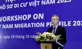 Trợ lý Bộ trưởng Bộ Ngoại giao Nguyễn Minh Vũ phát biểu tại hội thảo. (Ảnh: Baoquocte)