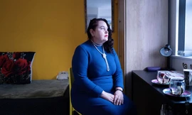 Bà Mila Panchenko là một người tị nạn đang sống tạm ở Hatfield, Anh. (Ảnh: Reuters)